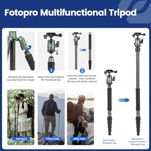 60" Carbon Fiber Camera Travel Tripod
