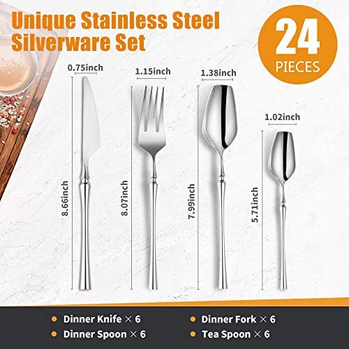 24 Piece Silverware Set for 6 (6 Count)