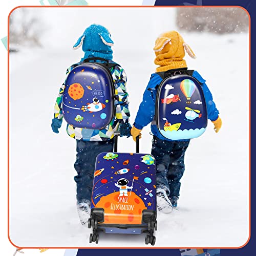 Kids Luggage and Backpack 18" Suitcase with Spinner Wheel Hard Case Travel 13" Backpack Girl Suitcase Set for Kids Travel Supplies