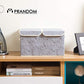 Large Foldable Storage Bins with Lids Fabric Decorative Storage Box Cubes Organizer Containers Baskets with Cover Handles Removable Divider for Home Bedroom Closet 17.3x11.8x9.8 Inch 3 Pack (3 Count)