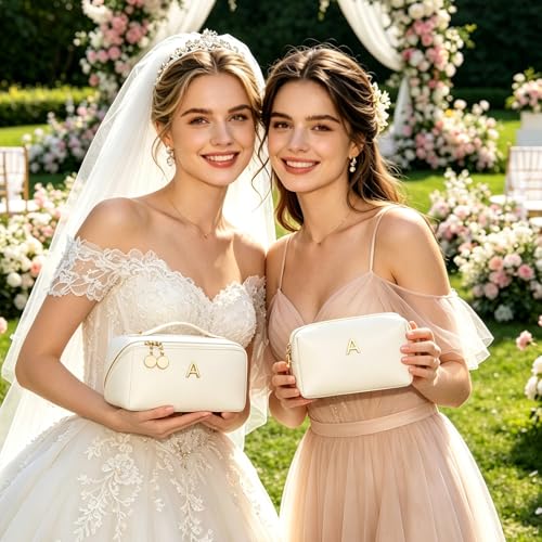 Initial Makeup Bag Personalized Gift for Women Teen Girls