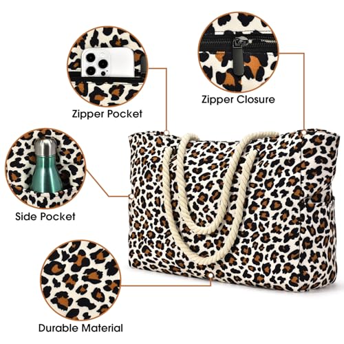 Beach Bag Large Beach Tote Bag for Women Waterproof Sandproof Swim Pool Bag With Zipper