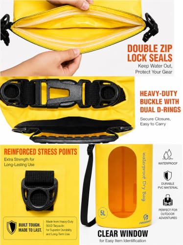 Waterproof Dry Bag with Double Zip (3 count)