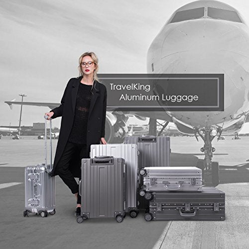 All Aluminum Luggage Zipperless Hard Shell Luggage Case with TSA Lock Spinner Alloy Metal Suitcase