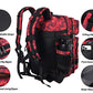 Military Tactical Backpack for Men and Women 45L Army 3 Days Assault Pack Bag Large Rucksack with Molle System Red Black