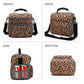 Double Layer Cooler Insulated Lunch Bag Adult Lunch Box Large Tote Bag for Men (Leopard)