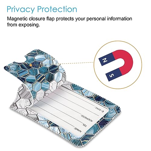 Luggage Tags Privacy Cover ID Label for Travel Bag Suitcase (2 Count)