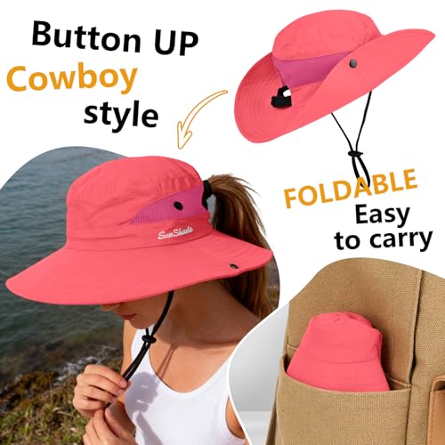 Women's Ponytail Safari Sun Hat