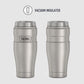 THERMOS Stainless King Travel Tumbler, 16 Ounce, Vacuum-Insulated | Matte Steel | Pack of 4