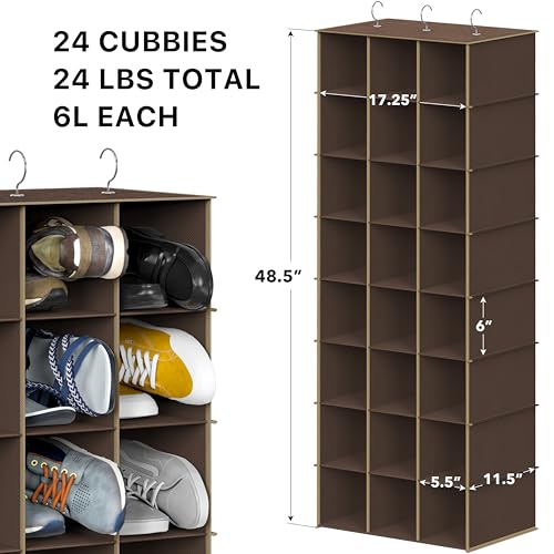 24 Section Shelves Hanging Shoes Organizer