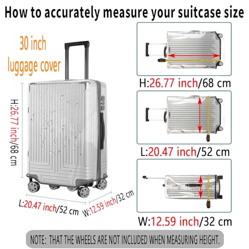 30 Inch Waterproof Clear Suitcase Cover