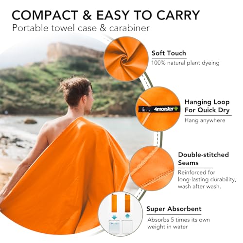 Quick Dry Travel Towel with Case & Carabiner