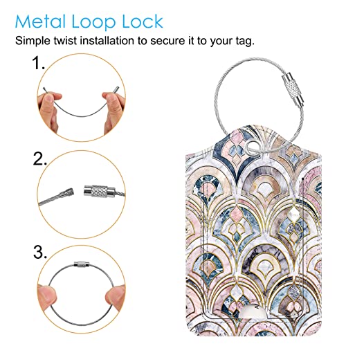 Luggage Tags Privacy Cover ID Label for Travel Bag Suitcase (2 Count)