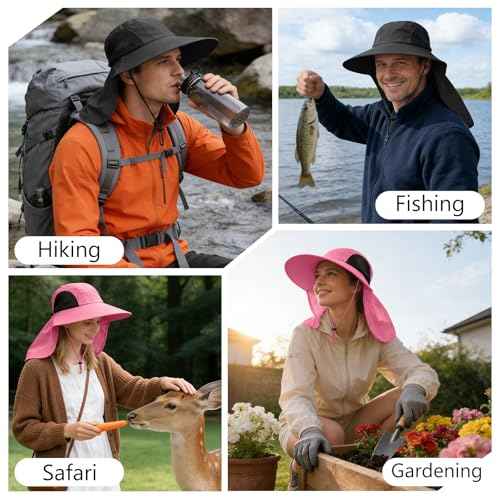 Sun Hat for Men Women with Neck Flap