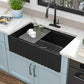 33"x20" Black Farmhouse Sink Workstation