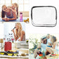 2Pcs Crystal Clear PVC Travel Toiletry Bag Kit for Women Men (2 Count)