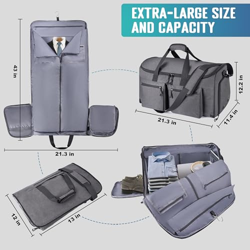 2 in 1 Garment Duffle Bags for Travel Mens Carry