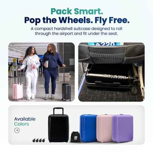 TAKE OFF 16 Inch Personal Item Suitcase MINI Removable Wheels Underseat Bag