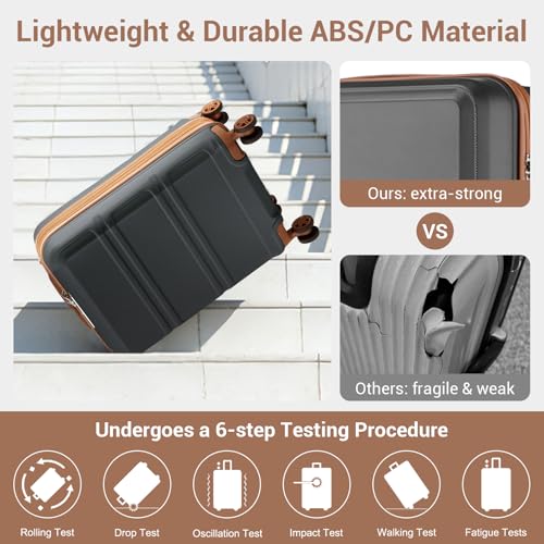 Suitcase Set 3 Piece Luggage Set Expandable with Spinner Wheels (6 Count)