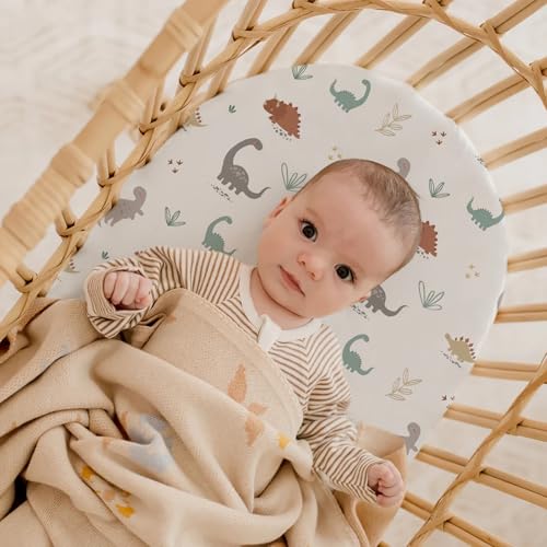 Stretch Fitted Bassinet Sheet Set BROLEX 2 Pack Cradle Sheets for Bassinet Pad (2 Count)