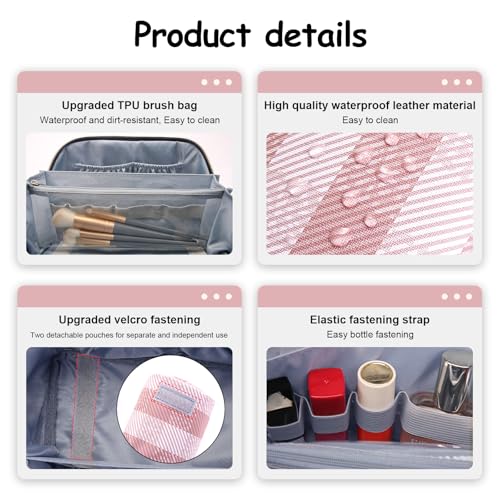 Travel Makeup Bag Organizer Cosmetic Bag (3 Count)