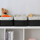 TheWarmHome Storage Bins for Shelves - 1 Pack 13.8x9.7x6.7 inch Storage Basket for Organizing for Closet Organizer Cubes Laundry Cloth Nursery (White & Black)