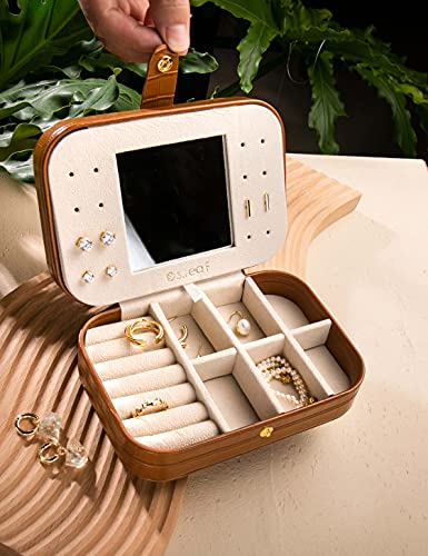 Travel Jewelry Organizer Boxes for Women Small Portable Necklace Earrings Bracelet Rings Travel Case Best Friend Birthday Gifts for Women Trendy