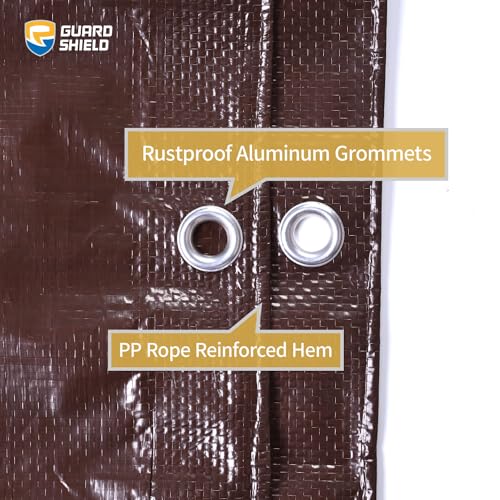 Brown Tarp 10x20 Feet Waterproof Tarps Lightweight Camping Tarp Outdoor Multi Purpose Poly Cover 6mil (200 Sq Ft)