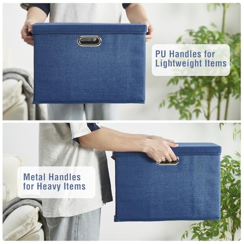 17" Large Fabric Storage Box with Lids (3 Count)