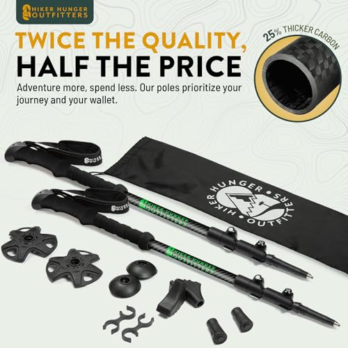 100% Carbon Fiber Trekking Poles by USA Brand