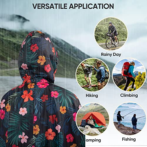 Hooded Rain Poncho for Adult with Pocket