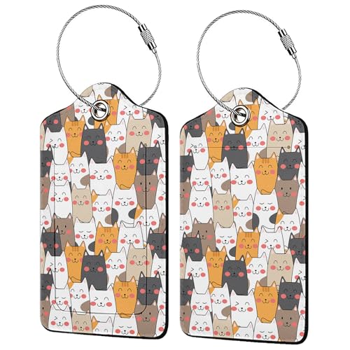 Stacked Cats Luggage Tags for Suitcases (2 Count)