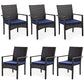 Wicker Patio Dining Chairs Set of 6 with Removable Cushions (6 Count)