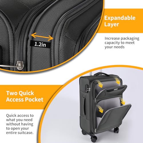 3 Piece Softside Expandable Luggage Set (3 Count)