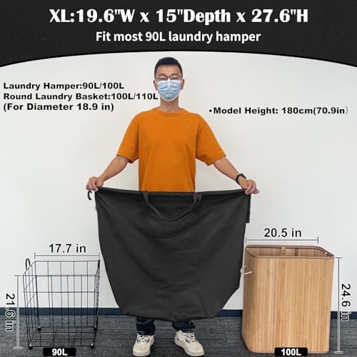 Canvas Laundry Bags with Handles & Rectangular Base