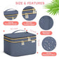 Large Makeup Bag with Mirror Double Layer Travel Make Up Organizer Case