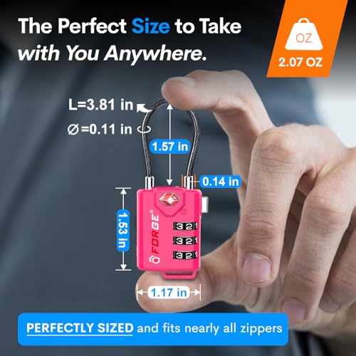 TSA Approved Cable Luggage Locks (4 Count)