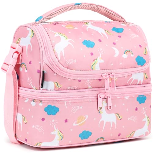 Kids Double Decker Cooler Insulated Lunch Bag Large Tote for Boys