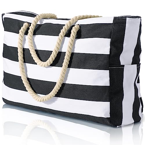 Beach Bag Large Beach Tote Bag for Women Waterproof Sandproof Swim Pool Bag With Zipper