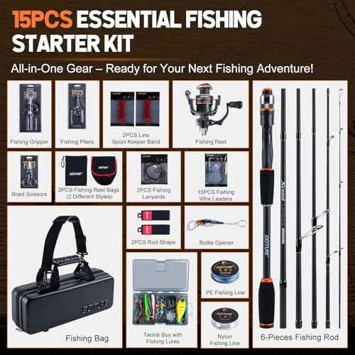 6 Piece Fishing Rod Kit with Carry Case