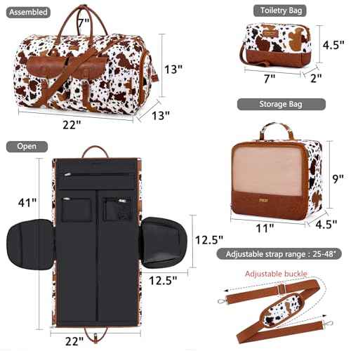 Garment Bag for Travel Convertible Carry on Travel Duffel Bag for Men Women