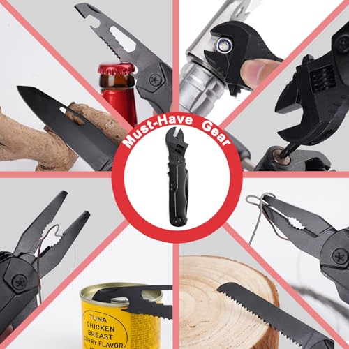 19-in-1 Adjustable Wrench Multitool with Pliers, Folding EDC Tool