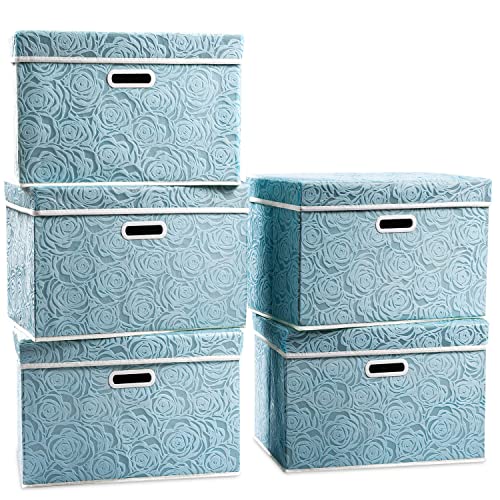 Stackable Storage Cubes with Lids [5 (5 Count)