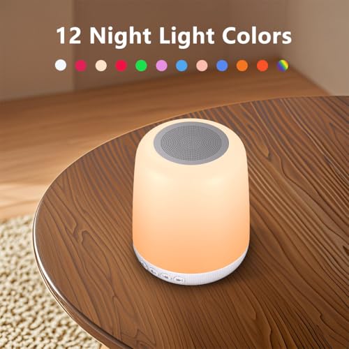White Noise Sound Machine for Sleep Portable Sound Machine with 30 Soothing Sounds 12 Night Light Colors 4 Timer Sleep Machine for Baby Adults