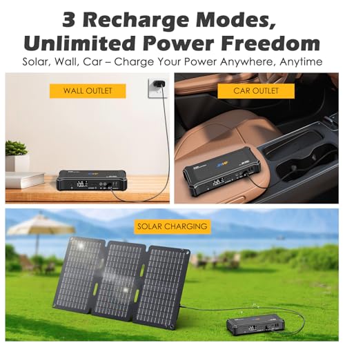 Portable Power Station with 30W Foldable Solar Panel