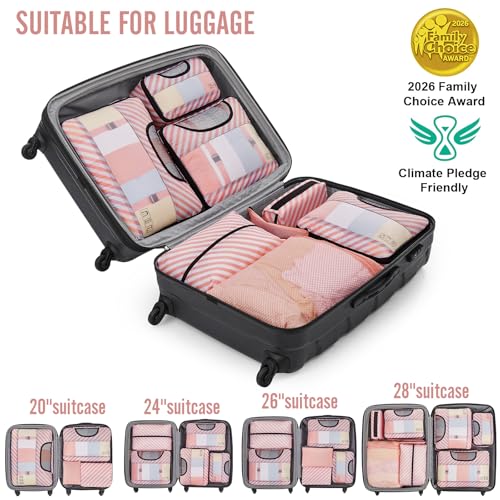 8 Set Packing Cubes for Travel Essentials (99 Count)