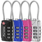 4 Pack TSA Approved Luggage Locks 4 Digit Code Cable Lock 4 Color (4 Count)