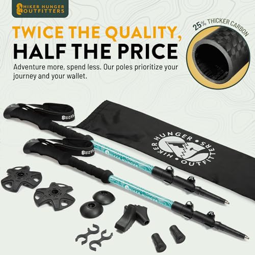 100% Carbon Fiber Trekking Poles by USA Brand