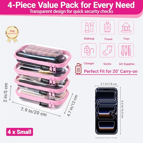Clear Hard Shell Zipper Cases (4 Count)