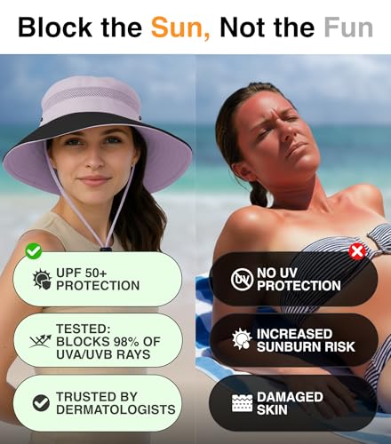 Ponytail Sun Hat for Women with UPF 50+ UV Protection